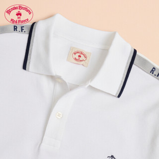 Brooks Brothers/布克兄弟男士20夏新珠地布撞色条纹logo款Polo衫 1001-白色 S