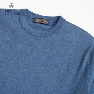 Brooks Brothers/布克兄弟男士20秋新美利奴羊毛圆领毛衣休闲保暖 4003-蓝色 L