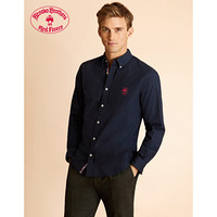 Brooks Brothers/布克兄弟19秋冬新品男士校园风徽章法兰绒棉衬衫 4004-藏青色 XS