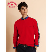 Brooks Brothers/布克兄弟男士圆领羊毛混纺条纹袖毛衣衫 6003-红色 S