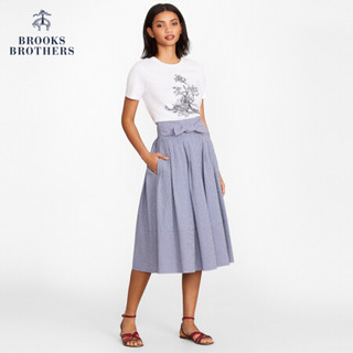 Brooks Brothers/布克兄弟女士20秋新泡泡纱格纹半身裙 B475-淡蓝色 4