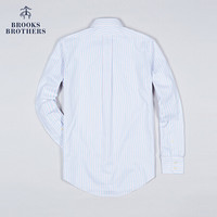 Brooks Brothers/布克兄弟男士Supima棉微弹免烫条纹长袖正装衬衫 B115-蓝色 17/34