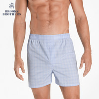 Brooks Brothers/布克兄弟男士棉质面料格纹设计四角裤内裤 4000-浅蓝色 XL