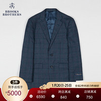 Brooks Brothers/布克兄弟男士20秋新绵羊毛混纺格纹暗纹西装外套 4004-藏青色 38RG