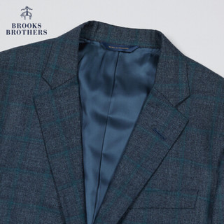 Brooks Brothers/布克兄弟男士20秋新绵羊毛混纺格纹暗纹西装外套 4004-藏青色 38RG