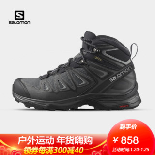 萨洛蒙（Salomon）女款 户外运动防水透气中帮登山徒步鞋 X ULTRA 3 MID GTX 磁铁灰 404756 UK5.5(38 2/3)