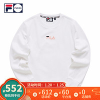 FILA FUSION 斐乐女子套头卫衣 2020冬季新款宽松简约卫衣女 标准白-WT 160/80A/S