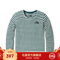 TheNorthFace北面长袖T恤女户外吸湿排汗上新|4U9Q XST/蓝色/白色 S