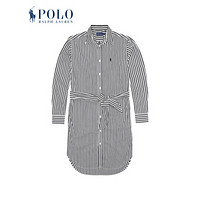 Ralph Lauren/拉夫劳伦女装 2020年冬季条纹棉质衬衫式连衣裙21779 100-白色 2