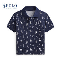 Ralph Lauren/拉夫劳伦男婴 2021年早春帆船印花棉质网眼布Polo衫34958 410-海军蓝 12M