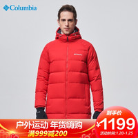 哥伦比亚 羽绒服男秋冬户外奥米热能保暖550蓬羽绒一体式风帽外套 WE1492 613 XL