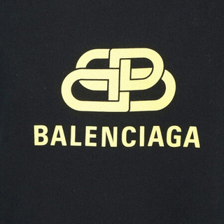 巴黎世家 BALENCIAGA  女士BB标识印花棉质长袖套头衫运动衫卫衣 578132 TEV19 1000 黑色 S