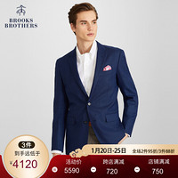 Brooks Brothers/布克兄弟男士20秋新绵羊毛席纹呢两粒扣西装外套 4003-蓝色 40SH