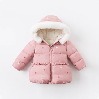 davebella戴维贝拉童装保暖90绒女童羽绒服儿童羽绒衣幼儿冬装女宝宝