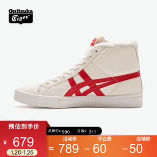 Onitsuka Tiger鬼塚虎加绒保暖男女休闲鞋FABRE RB 1183B512 100-米白色 39.5