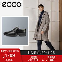 ECCO爱步正装男鞋英伦商务皮鞋德比皮鞋 里斯622194 黑色62219401001 43