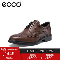 ECCO爱步英伦风德比鞋男冬季正装商务皮鞋 麦特兰855224 棕色85522401053 42