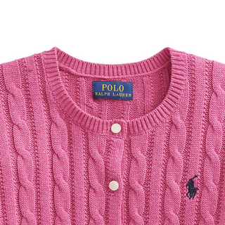 Ralph Lauren/拉夫劳伦女童 2020年秋季棉质荷叶边针织开襟衫34211 650-粉红色 M