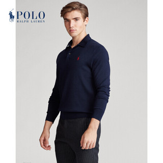 Ralph Lauren/拉夫劳伦男装 2021年春季棉质Polo领针织毛衫13173 400-蓝色 L