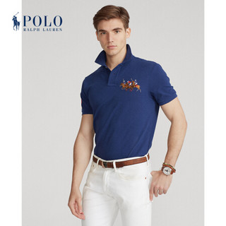 Ralph Lauren/拉夫劳伦男装 2021年春季定制修身版型三匹小马图案Polo衫13145 410-海军蓝 L