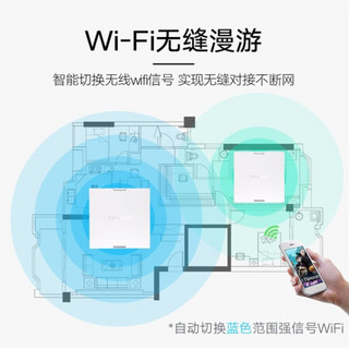 TP-LINK AX1800M全千兆WiFi6双频无线ap面板套装poe路由器分布式wifi 5口一体机+3只AP（高带机量）皓月白