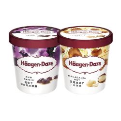 Häagen·Dazs 哈根达斯 冰淇淋葡萄朗姆+夏威夷 392g*2桶