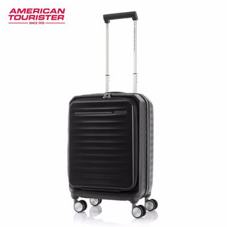 美旅 箱包（AmericanTourister）拉杆箱 前开盖行李箱登机胖胖箱USB充电接口可扩展HJ3 19英寸黑色