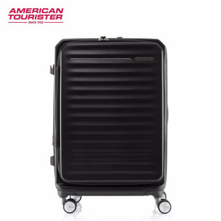 美旅 箱包（AmericanTourister）拉杆箱 前开盖行李箱登机胖胖箱USB充电接口可扩展HJ3 25英寸黑色