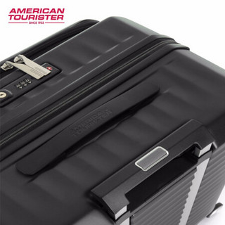 美旅 箱包（AmericanTourister）拉杆箱 前开盖行李箱登机胖胖箱USB充电接口可扩展HJ3 25英寸黑色