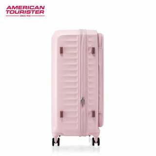 美旅 箱包（AmericanTourister）拉杆箱 前开盖行李箱登机胖胖箱USB充电接口可扩展HJ3 25英寸粉色