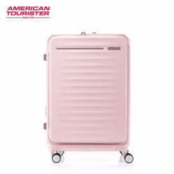 AMERICAN TOURISTER 美旅 箱包（AmericanTourister）拉杆箱 前开盖行李箱登机胖胖箱USB充电接口可扩展HJ3 25英寸粉色