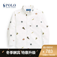 Ralph Lauren/拉夫劳伦男童 2020年秋季三角旗棉质牛津布衬衫34202 100-白色 3/3T