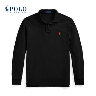 Ralph Lauren/拉夫劳伦男装 2021年早春定制修身版型网眼布Polo衫12924 001-黑色 L