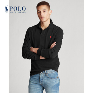 Ralph Lauren/拉夫劳伦男装 2021年早春定制修身版型网眼布Polo衫12924 001-黑色 L