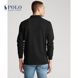 Ralph Lauren/拉夫劳伦男装 2021年早春定制修身版型网眼布Polo衫12924 001-黑色 L