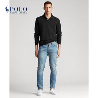 Ralph Lauren/拉夫劳伦男装 2021年早春定制修身版型网眼布Polo衫12924 001-黑色 L