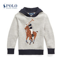 Ralph Lauren/拉夫劳伦男童 2021年早春Big Pony连帽针织毛衫34880 020-灰色 7