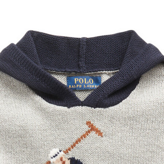 Ralph Lauren/拉夫劳伦男童 2021年早春Big Pony连帽针织毛衫34880 020-灰色 7