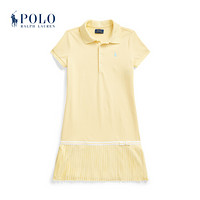 Ralph Lauren/拉夫劳伦女童 2021年早春百褶网眼布Polo连衣裙34755 700-黄色 L