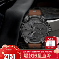 Diesel迪赛手表男士 时尚潮流皮革大表盘皮带石英男表 DZ7413