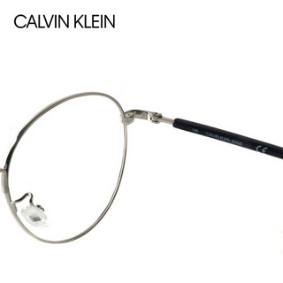 Calvin Klein 凯文克莱 中性款银色镜框黑色镜腿金属全框光学眼镜架眼镜框 CKJ19317A 045 54MM