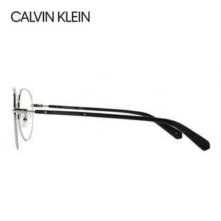 Calvin Klein 凯文克莱 中性款银色镜框黑色镜腿金属全框光学眼镜架眼镜框 CKJ19317A 045 54MM
