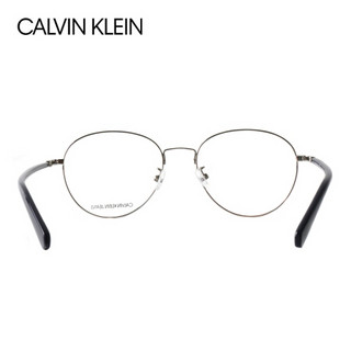 Calvin Klein 凯文克莱 中性款银色镜框黑色镜腿金属全框光学眼镜架眼镜框 CKJ19317A 045 54MM