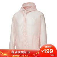 PUMA 彪马 尺码偏大 男女同款大LOGO连帽长袖运动风衣梭织外套
