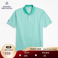 Brooks Brothers/布克兄弟男士透气吸湿短袖logo款Polo衫休闲 3000-浅绿色 XS