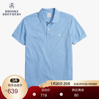 Brooks Brothers/布克兄弟男士20夏新Supima棉混纺logo款Polo衫 4003-蓝色 XS