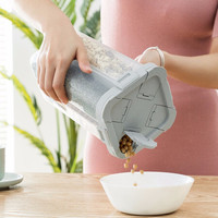 百露密封罐粮食收纳桶五谷杂粮收纳盒大容量分格干货收纳盒麦片盒杂粮储物罐 四分格优雅灰