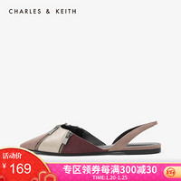 CHARLES＆KEITH女鞋CK1-70900143拉链装饰女士尖头平底鞋 Multi综合色 35