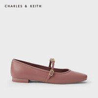 CHARLES＆KEITH2021春季新品CK1-70380834女士情人节系列平底单鞋 粉红色Pink 37