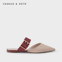 CHARLES & KEITH CHARLES＆KEITH CK1-70900259女士宽绊带尖头平底穆勒鞋 Brick砖色